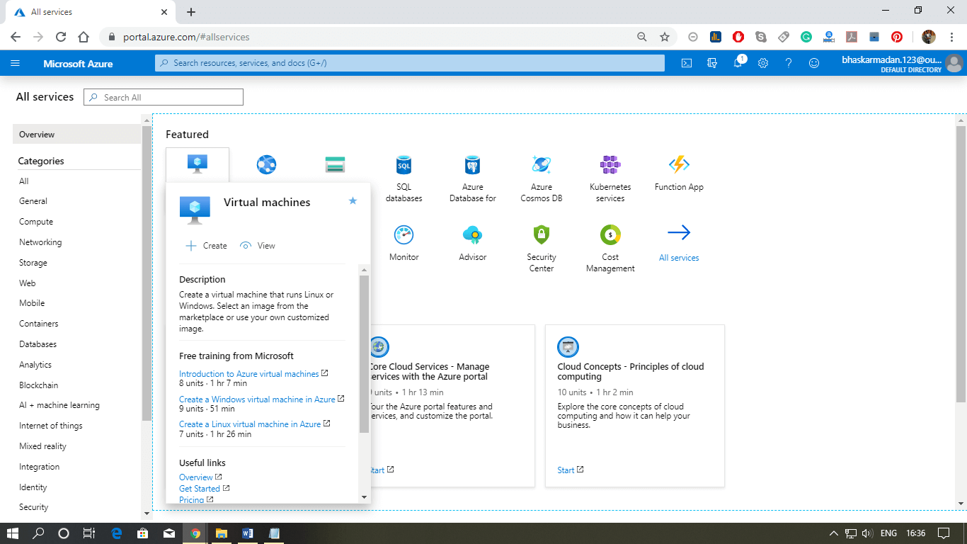azure virtual machines